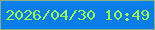 文字の大きさ：2、枠の色：88ad8a、背景の色：097eeb、文字の色：9afe56 無料ブログパーツのブログ時計
