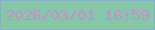 文字の大きさ：2、枠の色：88aece、背景の色：86c7a9、文字の色：c68ece 無料ブログパーツのブログ時計