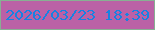 文字の大きさ：1、枠の色：88af93、背景の色：bb61a6、文字の色：1782e2 無料ブログパーツのブログ時計