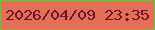 文字の大きさ：1、枠の色：88b140、背景の色：e46f58、文字の色：6f152a 無料ブログパーツのブログ時計