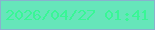 文字の大きさ：3、枠の色：88b2ce、背景の色：66e6ba、文字の色：39f696 無料ブログパーツのブログ時計