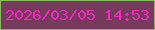 文字の大きさ：3、枠の色：88b663、背景の色：773a5e、文字の色：f028bc 無料ブログパーツのブログ時計