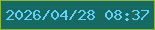 文字の大きさ：5、枠の色：88b93e、背景の色：176a63、文字の色：63d0f8 無料ブログパーツのブログ時計