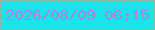 文字の大きさ：2、枠の色：88b9a5、背景の色：19e5e8、文字の色：af7fe1 無料ブログパーツのブログ時計