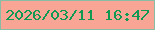文字の大きさ：3、枠の色：88bca4、背景の色：f9a595、文字の色：109953 無料ブログパーツのブログ時計