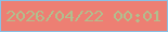 文字の大きさ：3、枠の色：88c1e6、背景の色：ed7f73、文字の色：b1bf8e 無料ブログパーツのブログ時計