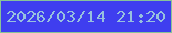 文字の大きさ：4、枠の色：88c398、背景の色：3f3eef、文字の色：97c0de 無料ブログパーツのブログ時計