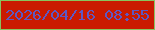 文字の大きさ：2、枠の色：88c45e、背景の色：ca1a00、文字の色：5e58c2 無料ブログパーツのブログ時計