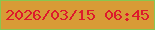 文字の大きさ：5、枠の色：88c650、背景の色：d89b36、文字の色：dd1a2c 無料ブログパーツのブログ時計