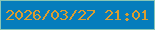 文字の大きさ：5、枠の色：88c6b7、背景の色：067dbc、文字の色：dc9d30 無料ブログパーツのブログ時計