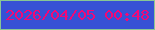 文字の大きさ：3、枠の色：88c794、背景の色：3751d5、文字の色：f20876 無料ブログパーツのブログ時計