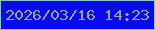 文字の大きさ：3、枠の色：88c7c4、背景の色：0a0af1、文字の色：9aa49c 無料ブログパーツのブログ時計