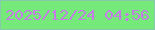 文字の大きさ：5、枠の色：88c9ab、背景の色：75ea7a、文字の色：c57ee6 無料ブログパーツのブログ時計