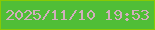 文字の大きさ：3、枠の色：88ca03、背景の色：50be37、文字の色：d2aebd 無料ブログパーツのブログ時計