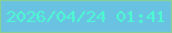 文字の大きさ：1、枠の色：88cf93、背景の色：6ac2e3、文字の色：4cfbd0 無料ブログパーツのブログ時計