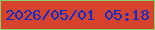 文字の大きさ：3、枠の色：88d068、背景の色：d7422c、文字の色：042dce 無料ブログパーツのブログ時計