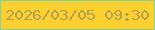 文字の大きさ：5、枠の色：88d18c、背景の色：fcd02e、文字の色：b29f52 無料ブログパーツのブログ時計