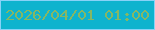 文字の大きさ：1、枠の色：88d2f7、背景の色：0eb3ce、文字の色：85b764 無料ブログパーツのブログ時計