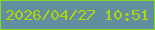 文字の大きさ：2、枠の色：88d429、背景の色：618f9e、文字の色：afd40e 無料ブログパーツのブログ時計