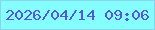 文字の大きさ：4、枠の色：88d5ed、背景の色：85fffd、文字の色：5657d6 無料ブログパーツのブログ時計
