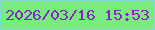 文字の大きさ：1、枠の色：88d7dd、背景の色：7aeb7e、文字の色：8826c3 無料ブログパーツのブログ時計