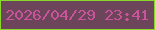 文字の大きさ：1、枠の色：88d929、背景の色：6d455b、文字の色：c9549c 無料ブログパーツのブログ時計