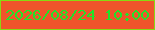 文字の大きさ：2、枠の色：88da11、背景の色：ef542b、文字の色：20e329 無料ブログパーツのブログ時計