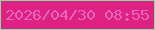 文字の大きさ：1、枠の色：88dba1、背景の色：df2184、文字の色：e567bb 無料ブログパーツのブログ時計