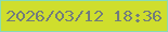 文字の大きさ：1、枠の色：88dbb4、背景の色：cfde2d、文字の色：727c7c 無料ブログパーツのブログ時計
