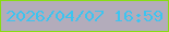 文字の大きさ：2、枠の色：88dc13、背景の色：b3acbb、文字の色：3cc4f0 無料ブログパーツのブログ時計