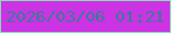 文字の大きさ：3、枠の色：88ddb4、背景の色：cc33e4、文字の色：377b98 無料ブログパーツのブログ時計