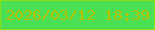 文字の大きさ：3、枠の色：88de17、背景の色：4adf55、文字の色：b6c404 無料ブログパーツのブログ時計