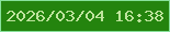 文字の大きさ：2、枠の色：88e19b、背景の色：24840e、文字の色：bee49d 無料ブログパーツのブログ時計