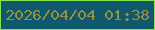 文字の大きさ：4、枠の色：88e34a、背景の色：0f596c、文字の色：979042 無料ブログパーツのブログ時計