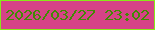 文字の大きさ：2、枠の色：88e918、背景の色：d64387、文字の色：418a04 無料ブログパーツのブログ時計