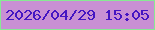 文字の大きさ：5、枠の色：88e994、背景の色：c990d4、文字の色：4415c2 無料ブログパーツのブログ時計