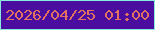 文字の大きさ：2、枠の色：88e9dd、背景の色：4a0da0、文字の色：e17163 無料ブログパーツのブログ時計