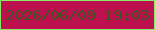 文字の大きさ：3、枠の色：88ea66、背景の色：bd104f、文字の色：41531d 無料ブログパーツのブログ時計
