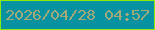 文字の大きさ：5、枠の色：88eb0a、背景の色：0792a2、文字の色：a4a979 無料ブログパーツのブログ時計