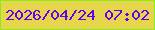 文字の大きさ：5、枠の色：88ec1e、背景の色：e6d64c、文字の色：6700ec 無料ブログパーツのブログ時計