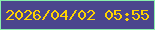 文字の大きさ：2、枠の色：88efac、背景の色：4b458d、文字の色：ffd301 無料ブログパーツのブログ時計