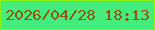 文字の大きさ：1、枠の色：88f00e、背景の色：43ec7d、文字の色：8f560d 無料ブログパーツのブログ時計