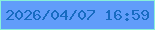 文字の大きさ：5、枠の色：88f1da、背景の色：619dfa、文字の色：176bc1 無料ブログパーツのブログ時計