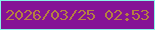 文字の大きさ：4、枠の色：88f3e9、背景の色：851396、文字の色：b58041 無料ブログパーツのブログ時計