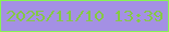 文字の大きさ：3、枠の色：88f452、背景の色：a490e4、文字の色：85c943 無料ブログパーツのブログ時計