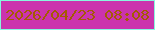 文字の大きさ：3、枠の色：88f6de、背景の色：cb33ad、文字の色：a45b03 無料ブログパーツのブログ時計