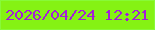 文字の大きさ：5、枠の色：88f939、背景の色：85f214、文字の色：a41ed7 無料ブログパーツのブログ時計