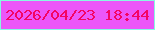 文字の大きさ：3、枠の色：88f9e1、背景の色：ec56f8、文字の色：f40464 無料ブログパーツのブログ時計