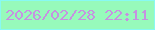 文字の大きさ：1、枠の色：88f9f3、背景の色：97fabb、文字の色：c692e1 無料ブログパーツのブログ時計