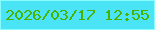 文字の大きさ：4、枠の色：88fcfe、背景の色：4be4f7、文字の色：49b400 無料ブログパーツのブログ時計